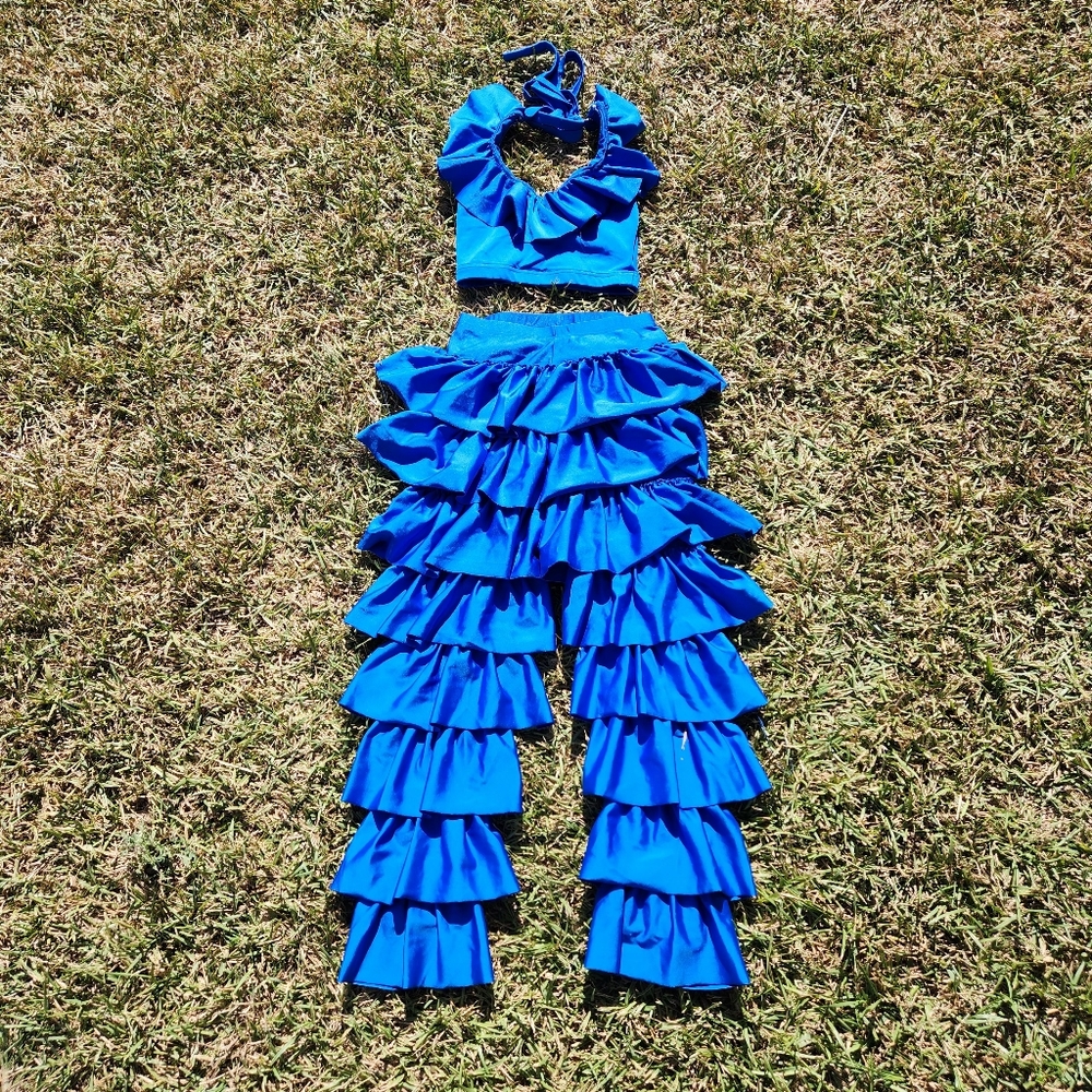 Vtg Recital Dance Uniform Costume Set Sz YM Cheerleader & Danzteam Dance USA